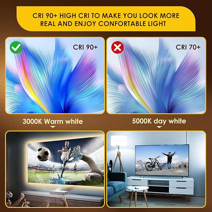 5V USB 13.12ft LED Light Strip, COB LED Strip Lights, High Brightness Tape Lights, Warm White LED Strip Lights for TV,Cabinet,Kitchen,Living Room and Shelving