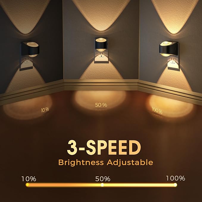 Briignite Projector Night Light, Night Lights Plug into Wall, Soft White for Bedroom, Dimmable Brightness Dusk to Dawn Nightlight for Kids, Nursery, Bathroom, Home Decor, Gaming Room