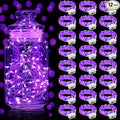 Aogist 24 Pack Fairy Lights 3 Modes 7ft 20 LED Waterproof,Battery Operated Silver Wire Firefly Starry Moon Mini String Lights for Mason Jars Christmas DIY Crafts Wedding Party Bedroom,Purple