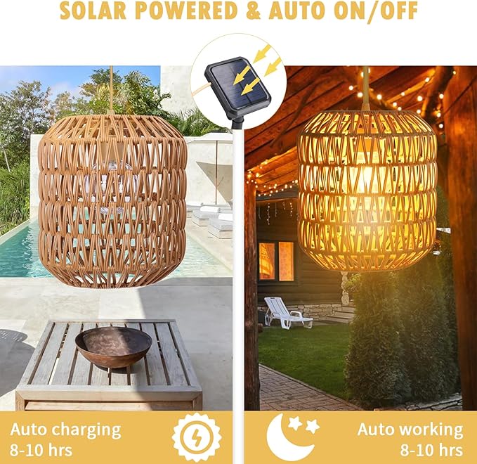 Outdoor Chandelier Solar Pendant Light Outdoor Hanging Lantern Solar Chandelier with Edison Bulb Remote Dimmable Waterproof for Porch Patio Gazebo Garden Yard Decoration
