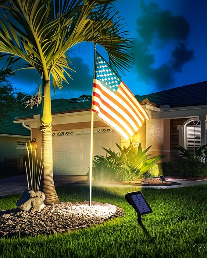 Solar Spot Lights Outdoor, IP67 Waterproof 3 Pack 3 Lighting Modes Landscape Spotlights for Yard Garden Yard Pool Fence House Garage Pathway