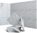 12 Pack 12" X 12" X 0.4" Acoustic Panels for Wall Sound Absorbing, P-Stripes Square Self-Adhesive Sound Panels, High Density Suitable for Multiple Scenarios(Silver Gray)