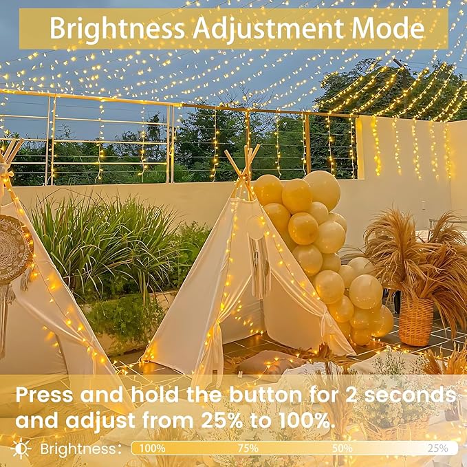 Christmas Lights Indoor Outdoor, Clear Wire 66Ft 200 LED String Lights for Bedroom, 13 Modes Twinkle Fairy String Lights for Xmas Tree Wedding Party Bedroom Garden Decorations (Warm White)