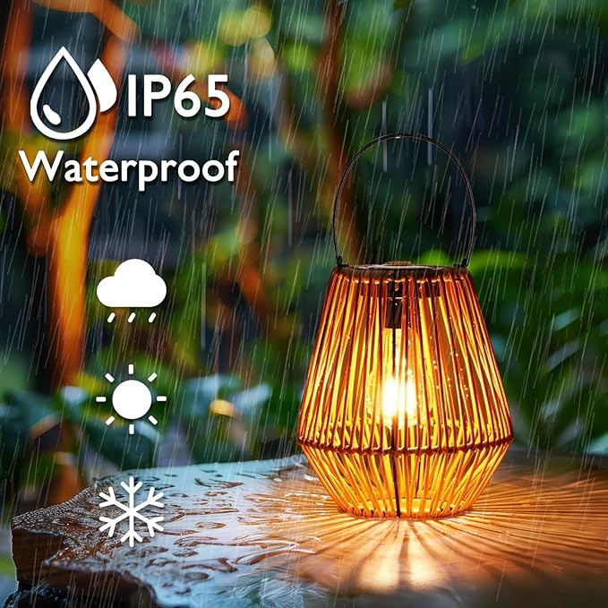 Homemory Solar Lanterns Outdoor Waterproof Hanging Lights, Outside Solar Lamp Decorative for Garden, Yard, Patio, Porch, Trees, Lawn, Pathway, Table (4)