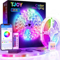 TJOY LED Lights for Bedroom 25ft, RGB Color Changing Led Strip Lighting with Remote and Smart APP Control, Music Sync Rope Lights via Bluetooth for Kitchen, TV, Room Decor