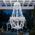 Hanging Solar Lantern Outdoor Chandelier, Waterproof Modern Crystal Acrylic Pendant Light with Cool White LED S Hook Gifts for Women Garden Decor Light for Gazebo, Patio, Yard, Party, Wedding