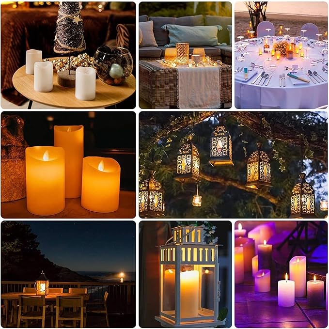 Flameless Candles with Remote Control Waterproof Outdoors & Indoors, Battery Candles with Remote Timer, Decorative Remote Led Candles. (D 2.2''X H 4'' 5'' 6'' 7'') -12-Pack.