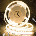 PAUTIX COB LED Strip Neon Rope Light 16.4ft/5m, 2700K Warm White 504 LEDs/m 24V,Silicone LED Neon Light IP68 Waterproof for Outdoor Indoor Lighting Decor(Power Supply NOT Included)