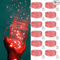 ZGWJ Fairy Lights Battery Operated, 12 Pack Red Twinkle String Lights 20 LED 7FT 3 Lighting Modes Waterproof for Bedroom, Halloween, Christmas, Party Indoor and Outdoor Decoration