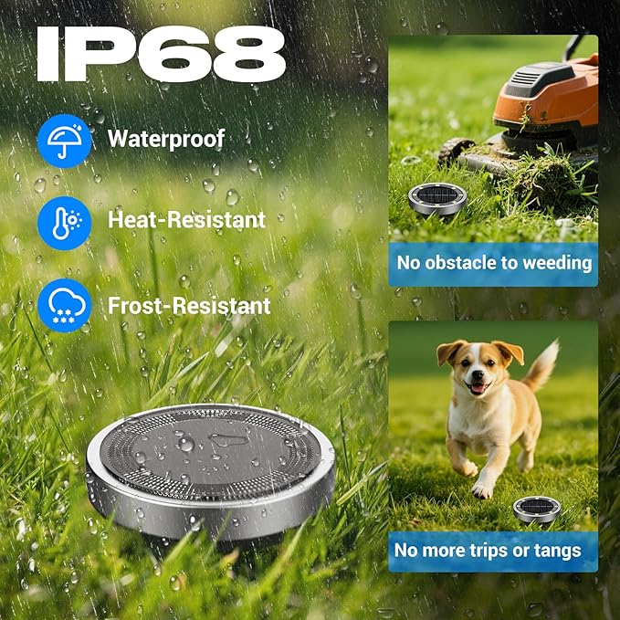 Peasur Mini Solar Ground Lights Outdoor, 8 Pack Flat Solar Powered Disc Lights, IP68 Waterproof, Anti-Rust, Landscape Lighting for Pathway Garden Yard Lawn Walkway Landscape Driveway, Green