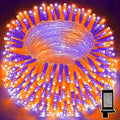 LAMPHOME Purple and Orange Halloween Lights, 99Ft 300LED Mini String Lights, Fairy Lights Connectable Christmas Tree Lights Decorations for Outdoor Indoor Patio Home Party Garden Yard Decor
