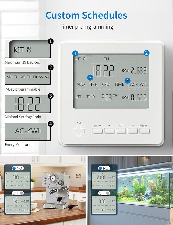 2 Pack Outlet Exclusively for ISyncPlug Wireless Expandable Outlet Timer, Plug-in Switch for Light& Home Appliance Remote Control