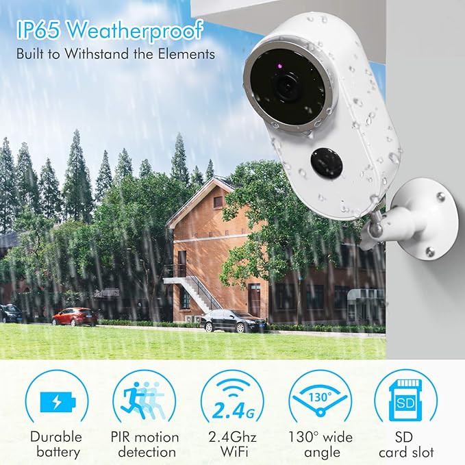 Solar security cameras wireless outdoor, Battery Powered WiFi IP Cameras for Home Security with Night Vision, PIR Motion Detection Alert, 2-way Talk, IP65 Waterproof Live View Dome Surveillance Camera