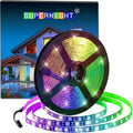 SUPERNIGHT 5050 RGB LED Strip Lights-32.8ft 600 LEDs, DC 24V Color Changing LED Lights Black PCB for Valentine Decor, Wedding Sparklers, Christmas Lights, Indoor Decoration (Only Light Strip)
