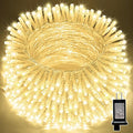 LAMPHOME 66ft Christmas Decorative Mini Lights,200 LED Transparent Wire Fairy Starry String Lights Plug in, 16 Lighting Modes, for Indoor Outdoor Xmas Tree Wedding Party Decoration (Warm White)