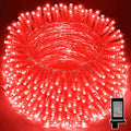 LAMPHOME 33ft 100 LED Red Valentine Lights, Connectable 16 Modes Valentine Room Light Indoor Plug-in, Clear Wire Red Christmas String Light Outdoor Waterproof for Valentine's Day Xmas Bedroom, Party