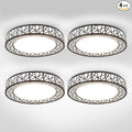 ASD 14 Inch LED Flush Mount Ceiling Light Fixture for Bedroom, 24W 1534LM 5CCT 2700K-5000K, Triac Dimmable Lights, Dining, Living Room, Kitchen Lamps, Modern Home Lighting Fixtures, Black, ETL, 4 Pack