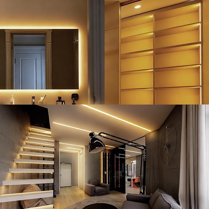 5V USB LED Strip Lights, 2Pack COB Light Strip Warm, TV Lights 3.28FT Short LED Strip Light, Flexible Bright 5V Led Strip for Under Cabinet, Kitchen, TV Backlight, Shelves, Displays