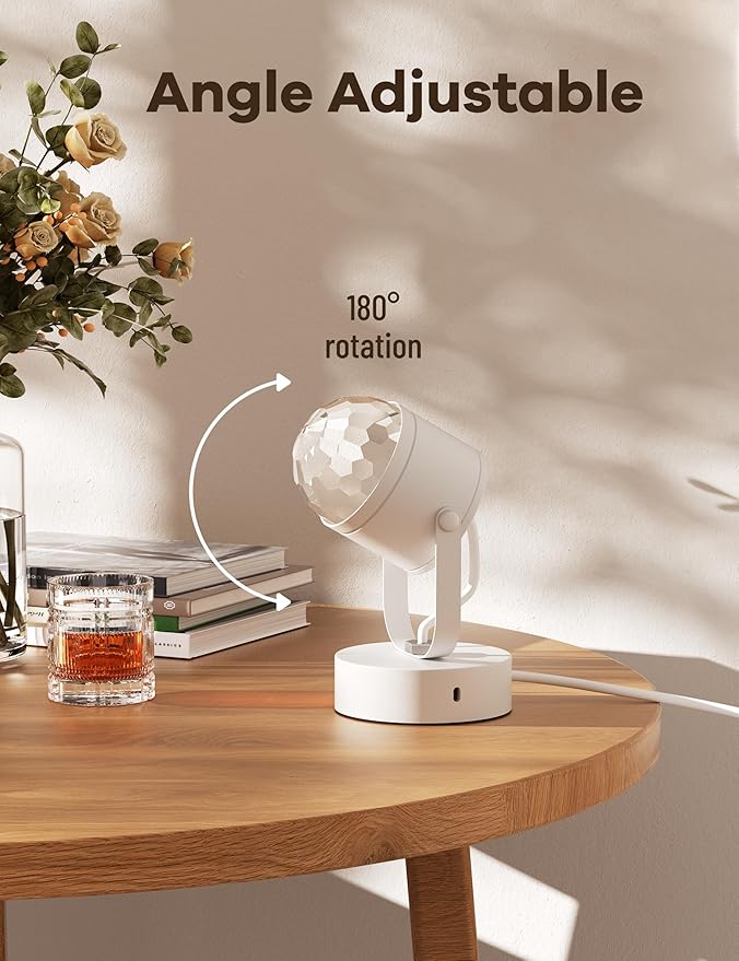 Joyzy Plug in Dynamic Ocean Wave Table Lamp Water Ripple Night Light Projector for Room Christmas Party Decoration Lighting Color Changing Ambient Lamp Vivid Water Wave Effect Lights Projection