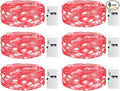 6 Pack Fairy Lights with Timer Battery Operated, 3 Modes 7ft Mini Twinkle Lights Waterproof, 20 LED Bulk String Light for Mason Jars Christmas Decoration Wedding Table Centerpieces