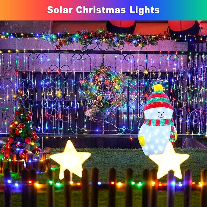 JMEXSUSS 200 LED Multicolor Fairy Lights Plug in, 66 ft Christmas Tree Light Outdoor Waterproof, 8 Modes Christmas Twinkle Lights for Bedroom Christmas Tree Decor