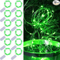 WATERGLIDE 12 Pack St. Patricks Day Fairy Lights Battery Operated (Included), 7 ft 20 LED Mini String Lights, Waterproof Silver Wire Firefly Starry Light for DIY Christmas Mason Jars Decor, Green