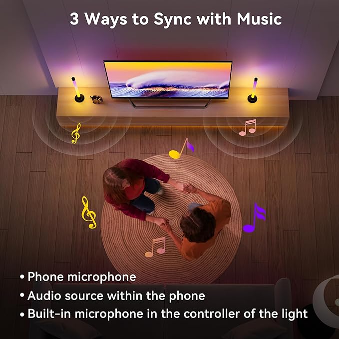 Led Light Bar with Music SynC Color Changing, Led Bar with App & Remote Control, RGB+IC & W Smart RGB Light Bar, USB Powered Led Lights, Dynamic PC Room Monitor Backlight Gaming Accessories