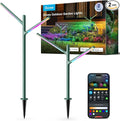 Govee Outdoor Garden Lights 2 Pack, RGBWWIC IP66 Waterproof Pathway Lights, 16 Million Colors, 64 Scenes for Outdoor Decor, Patio, Landscape Lighting, Compatible with Alexa, Google Assistant, Matter