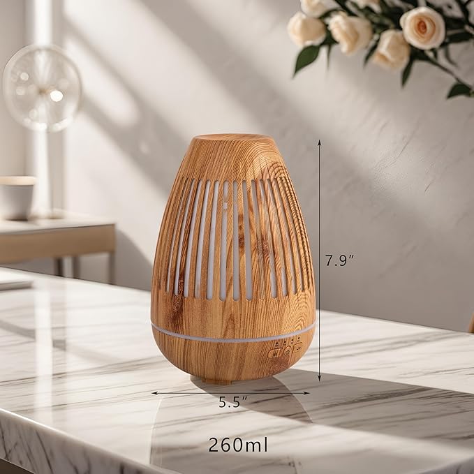 Essential Oil Diffuser with Humidifying, Aromatherapy Diffuser for Essential Oils Large Rooms, 7 LED Colors 5 Mist Modes Quiet Operation Auto-Off & Waterless Protection for Home & Office