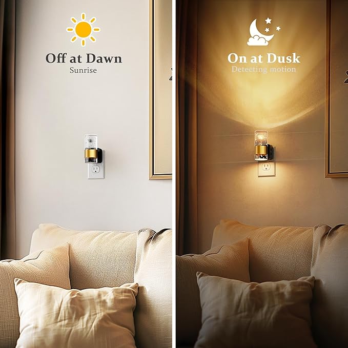 JandCase Night Lights Plug into Wall,Rose Carved Night Light for Girls, 3000K+RGB 10-Color LED Nightlight with Dusk to Dawn Sensor, 10/50/100LM Adjustable Brightness for Birthday Home Decor
