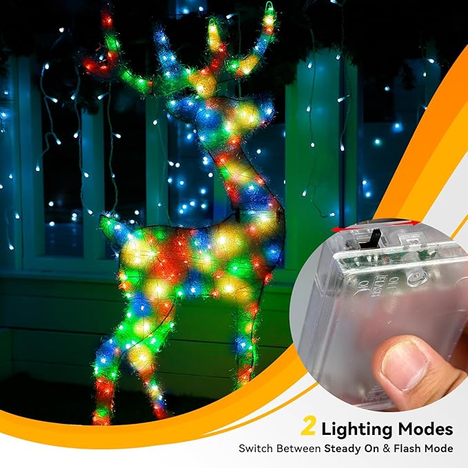 LitHome 8 Pack Multicolor Fairy Lights Battery Operated, 20 FT 60 LED Twinkle Lights Battery Operated 2 Modes, Waterproof Led Fairy String Light for Indoor Outdoor Christmas Wedding Bedroom Decor
