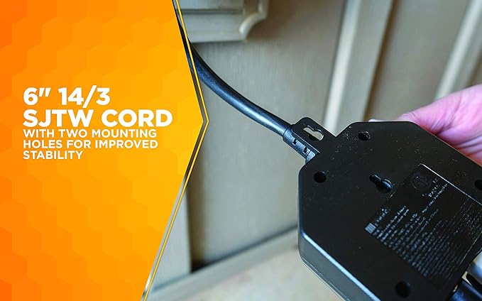 Southwire Woods Outdoor 24-Hour Mechanical Timer - Dual Grounded Outlets - Energy-Saving Power Control - Waterproof Design - Programmable Outdoor Timer - Black