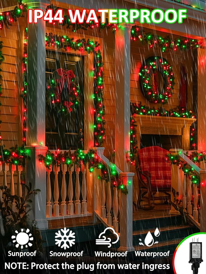 500LED Smart 4th of July String Lights App Controlled, 175FT Waterproof Red White and Blue Lights, Patriotic RGB Color Changing Twinkle Light with Remote & Timer Indoor Outdoor for Memorial Day Decor