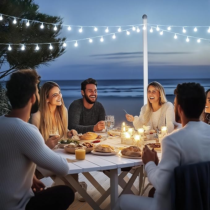 JMEXSUSS 100 LED White String Lights Indoor, Connectable Globe String Lights Plug in with Remote, 33 ft 8 Modes Christmas Fairy Light Outdoor for Bedroom Room Mirror Party Holiday Valentines Decor