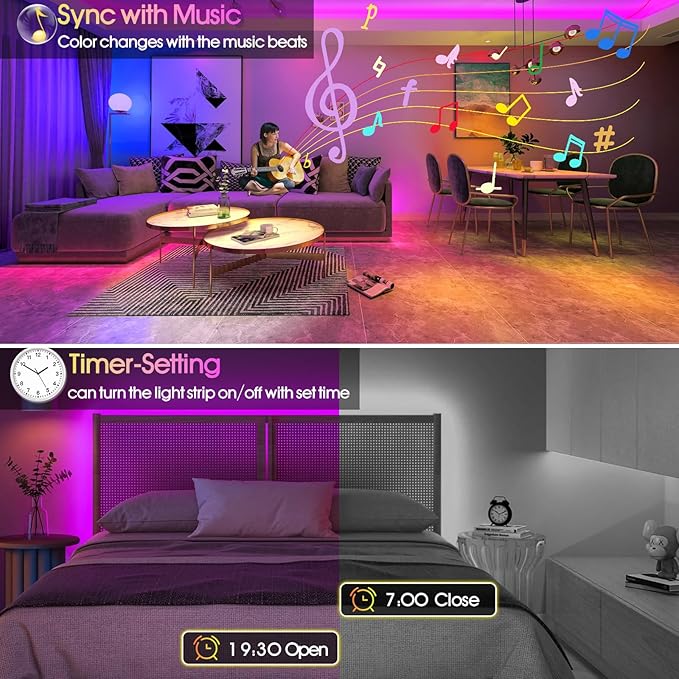 INDARUN 24V RGB COB Led Strip Light 32.8FT/10M, 5760Leds,10mm Width, Flexible Led Tape Light, Smart Led Strip Light Color Changing, Music Sync, Led Strip Lights for Room Decor, TV Backlights