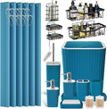 XLHOMO Bathroom Set - 28PC Gorgeous Teal Bathroom Set with Shower Curtain, Bathroom Accessory Set, Bathroom Sets with Shower Caddy
