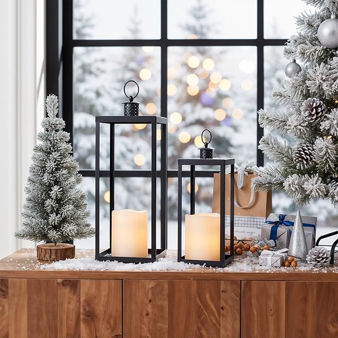 Raycare 3"x4" Outdoor Waterproof Flameless Candles-Auto Light Sensor Dusk to Dawn, 2Pcs Flickering LED Candle, Battery Operated Electric Fake Pillar Candle for Garden, Porch, Patio, Lantern Decor