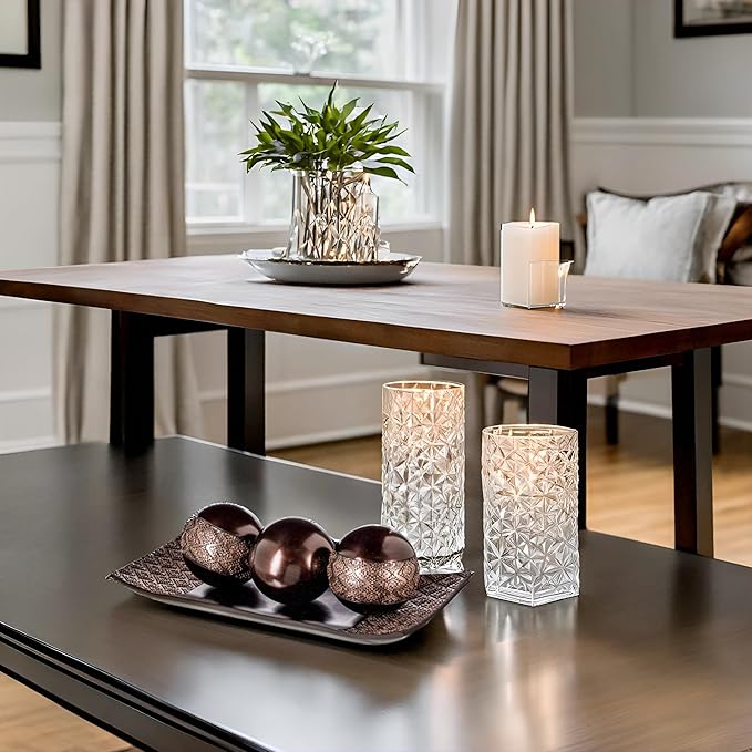 Creative Scents Dublin Brown Decorative Tray & Orb Set - 4-Piece Centerpiece for Living Room, Dining Room & Entry Table Decor