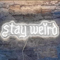 Stay Weird Neon Sign White Neon Signs for Wall Decor Neon Light Sign with USB Neon Lights LED Neon Sign for Bedroom Living Room Study Room LED Signs for Wall Decor