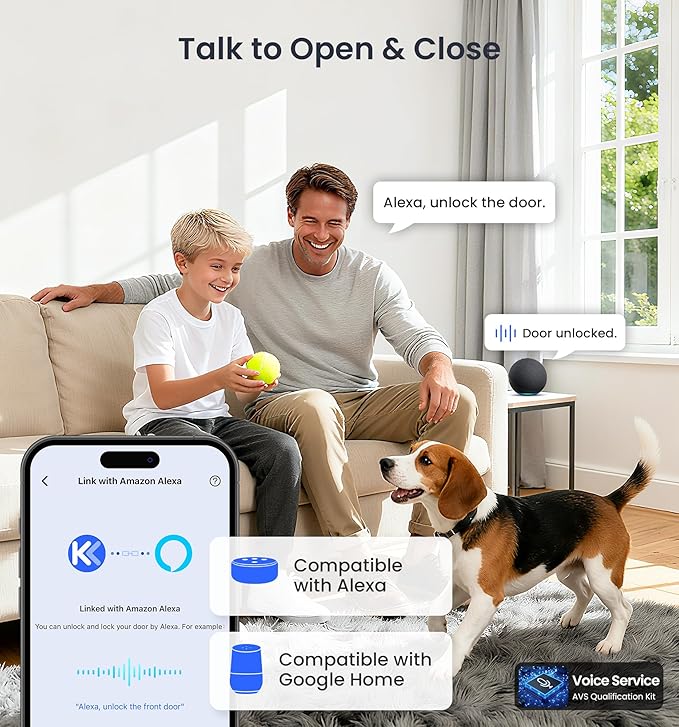 Veise VE027-K Built-in WiFi Smart Lock with 2 Knob, Fingerprint Keyless Entry Door Lock Handle Set for Front Door, App Remote Control, Electronic Digital Keypad Deadbolt, IP65 Waterproof, Matte Black