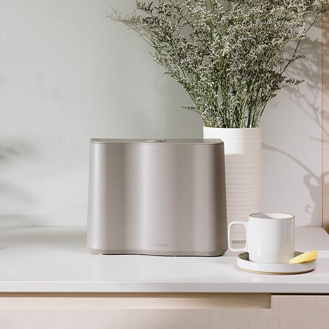 Vitruvi Cloud Bedside Humidifier, Dove, 24 Hr Run Time, 602ft Coverage, Large Home Bedroom - Night Mode - Includes 3 Month Filter