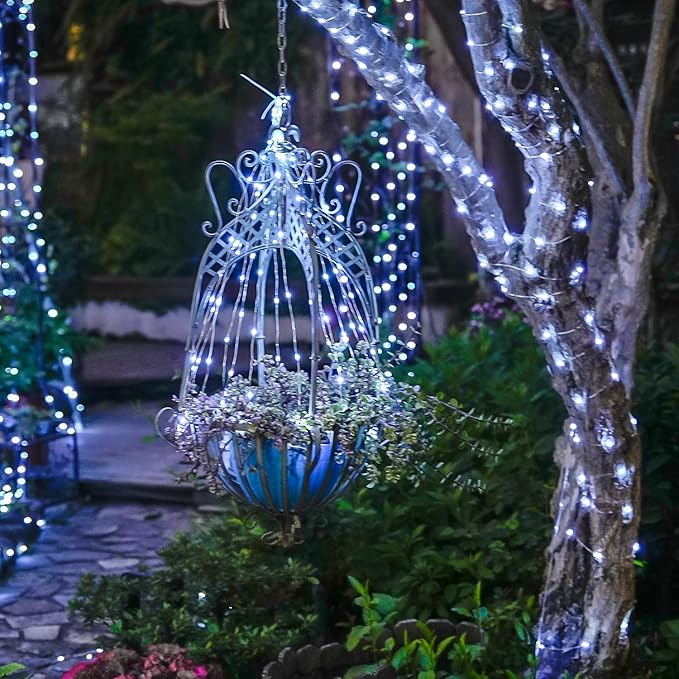 JMEXSUSS 200 LED White Fairy Lights Plug in, 66 ft Christmas Light Outdoor Waterproof with 8 Modes, Twinkle Lights for Christmas Tree Decor Decor