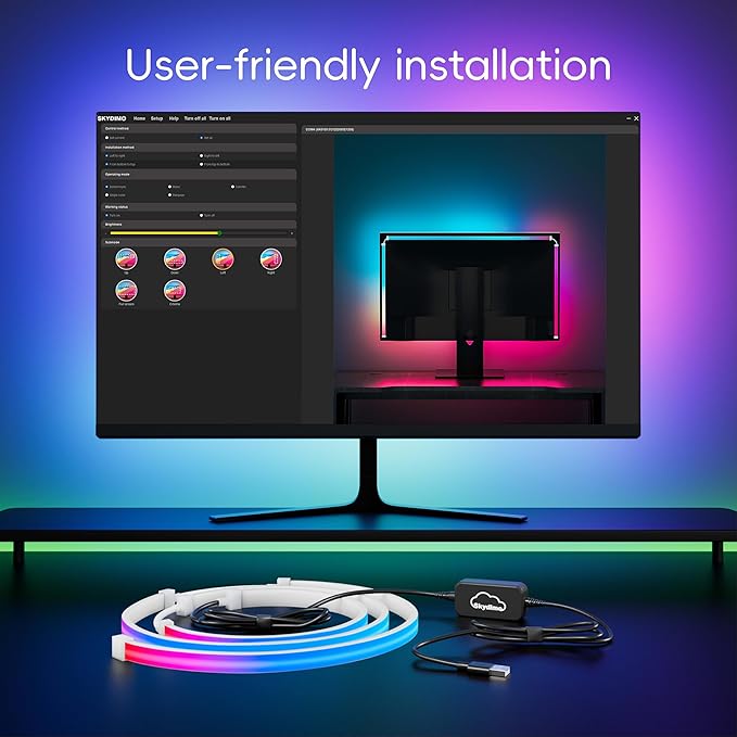 Skydimo 34 Inch ARGB Led Strip Lights, Monitor Backlight, Monitor Led Lights, PC Sync Backlight, Sync with Screen Color or Music, Dynamic Ambient Smart Light with USB, Software Control