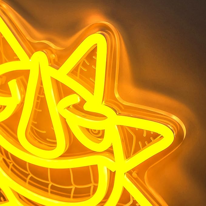 Sun Neon Sign, Yellow Burning Passion Laughing Sun Led Sign for Wall Decor with Remote Dimmer, Retro Vintage Psychedelic Mystic Sun Neon Light for Christmas Bedroom Party Gift - 10''
