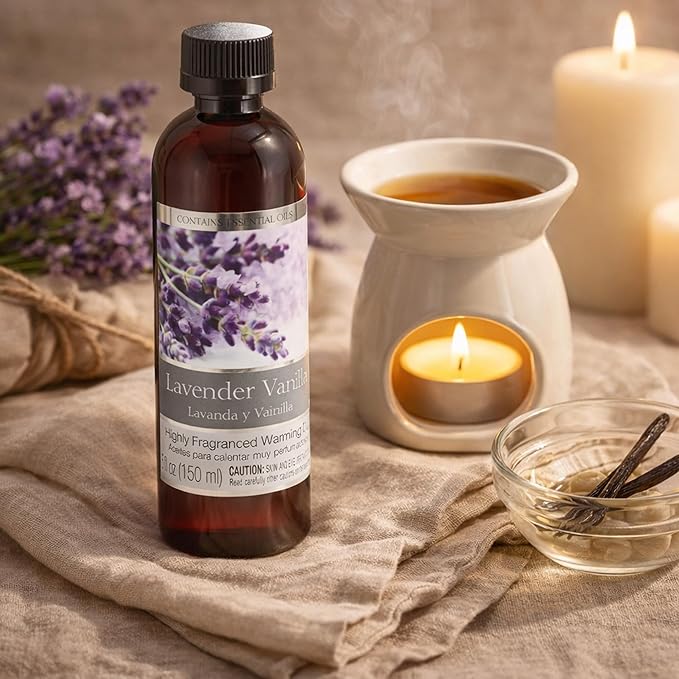 Hosley Set of 2 Lavender Vanilla Fragrance Warming Oils 5 Ounce Ideal Gift for Weddings Spa Reiki Meditation Bathroom Settings P1