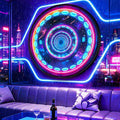 DAJIAYIQI LED Light Decor Wall Art, 3D Wall Sculpture Decoration with Aluminum Frame, Full-screen LED Illuminated Panel, Technological Glowing Wall Art for Bars Hotels E-sports Room(E,90cm)