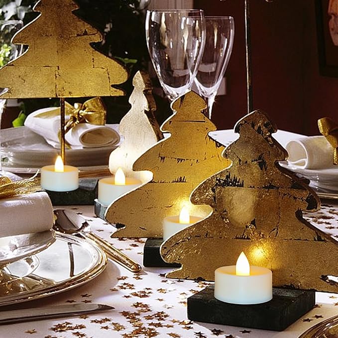 36 Pack Battery Operated Tea Lights Candles Flickering Flameless LED Lights, Long Lasting 200+ Hours Realistic Electric TeaLights Fake Plastic candles for Wedding, Centerpieces, Halloween, Christmas