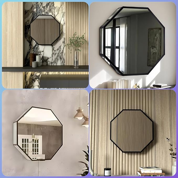 3D Infinity Mirror Light, 28" Octagon LED Tunnel Wall Light with 358 LEDs, App & Remote RGB Color Changing Mirror for Gaming Room Decor, Party, Bar, Geometric Art Deco Wall Mounted