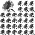 30 Pack Solar Ground Lights Outdoor, 8 LED Mini Flat Solar Disk Lights, IP65 Waterproof Anti-Rust Disc Light, Landscape Lighting for Garden Pathway Yard Walkway Driveway Lawn,Cool White