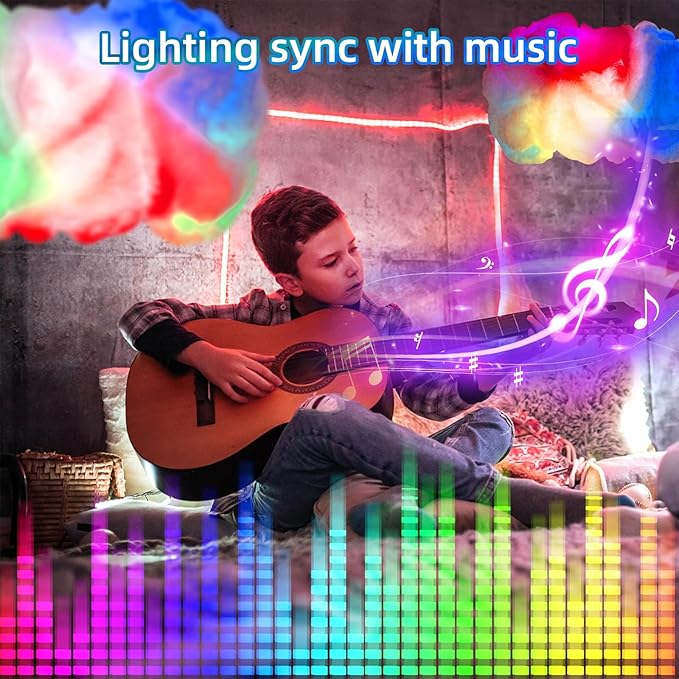 Cloud LED Lights for Bedroom, Color Changing, App & Remote Control, Music Sync (1 Set)